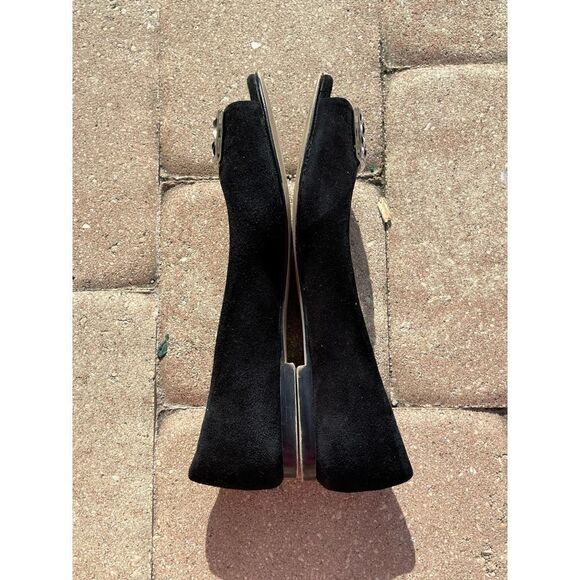 FS/NY French Sole Black Open Toe Flats Slides Slip on Size 7B - Picture 7 of 8